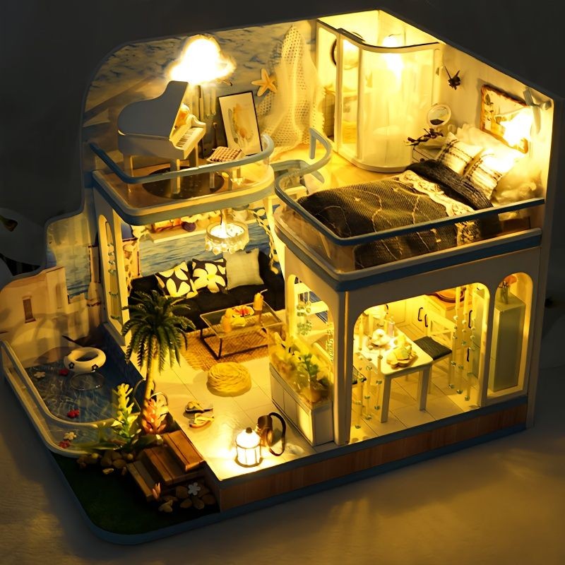 diy手工小屋建築房子模型拚裝創意益智玩具女生日禮物送女生男生